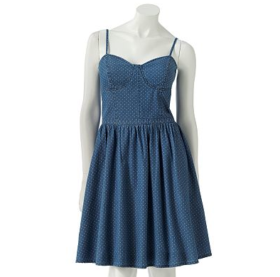 coachella dress: LC Lauren Conrad Fit & Flare Polka-Dot Bustier Dress sale $39.00 original $60.00